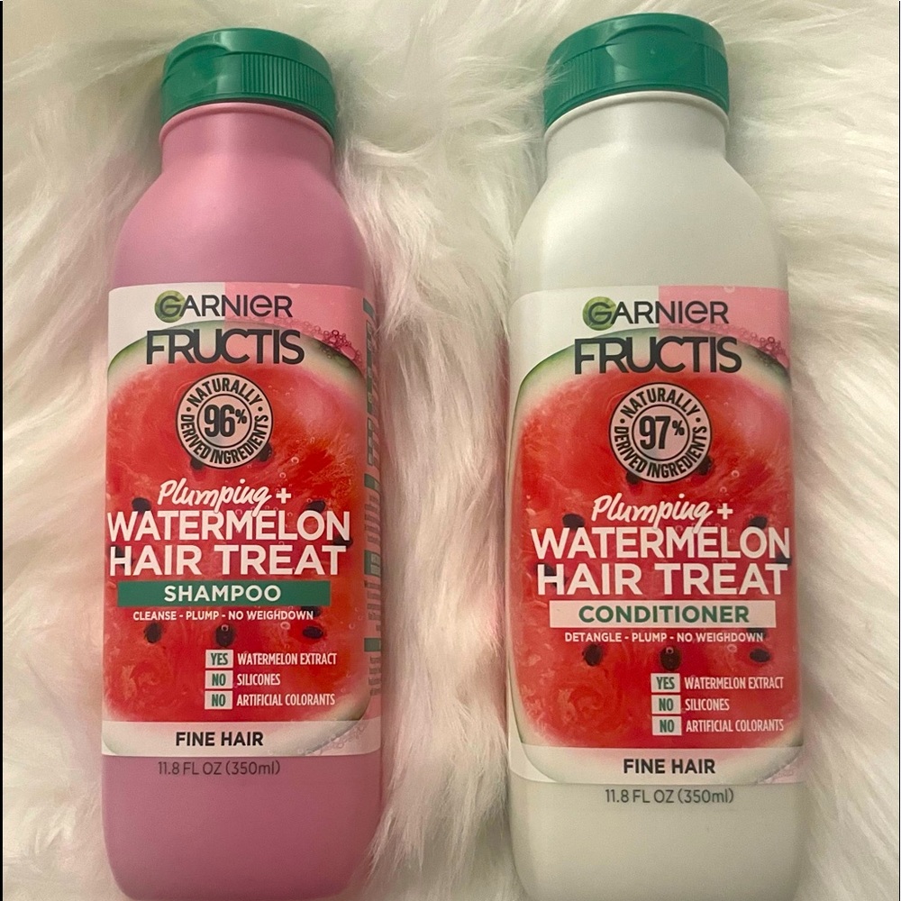 Garnier Plumping Watermelon Hair Treat Shampoo and Conditioner